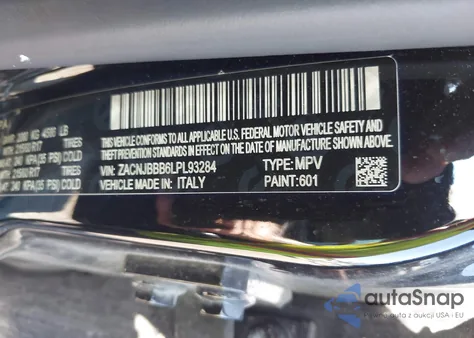 2020 Jeep Renegade Altitude 4X4 из США, поврежденный, VIN ZACNJBBB6LPL93284